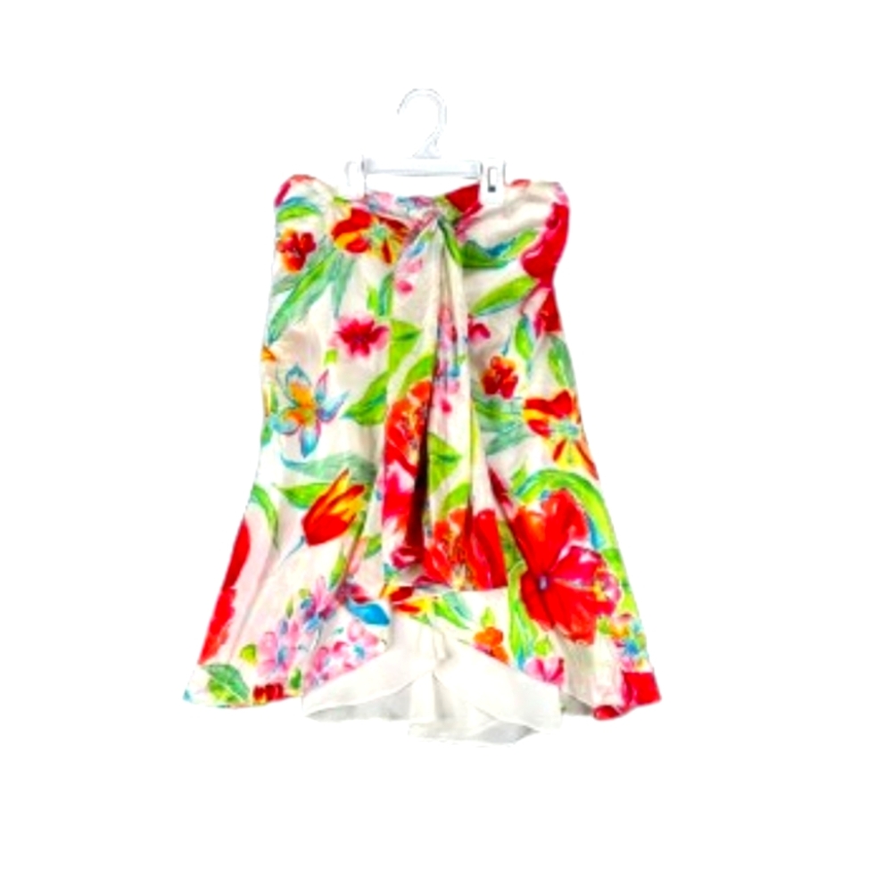 LAUREN RALPH LAUREN 100% Silk Vibrant Abstract Halter Party Dress Size 8 - Picture 5 of 9